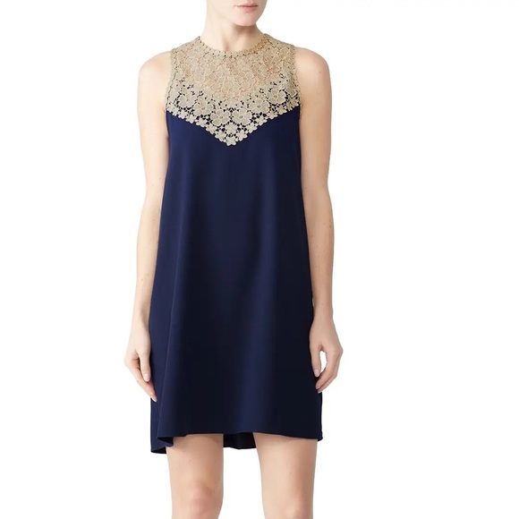 Lilly Pulitzer Nala Dress Size 4 Navy Gold - Picture 1 of 9